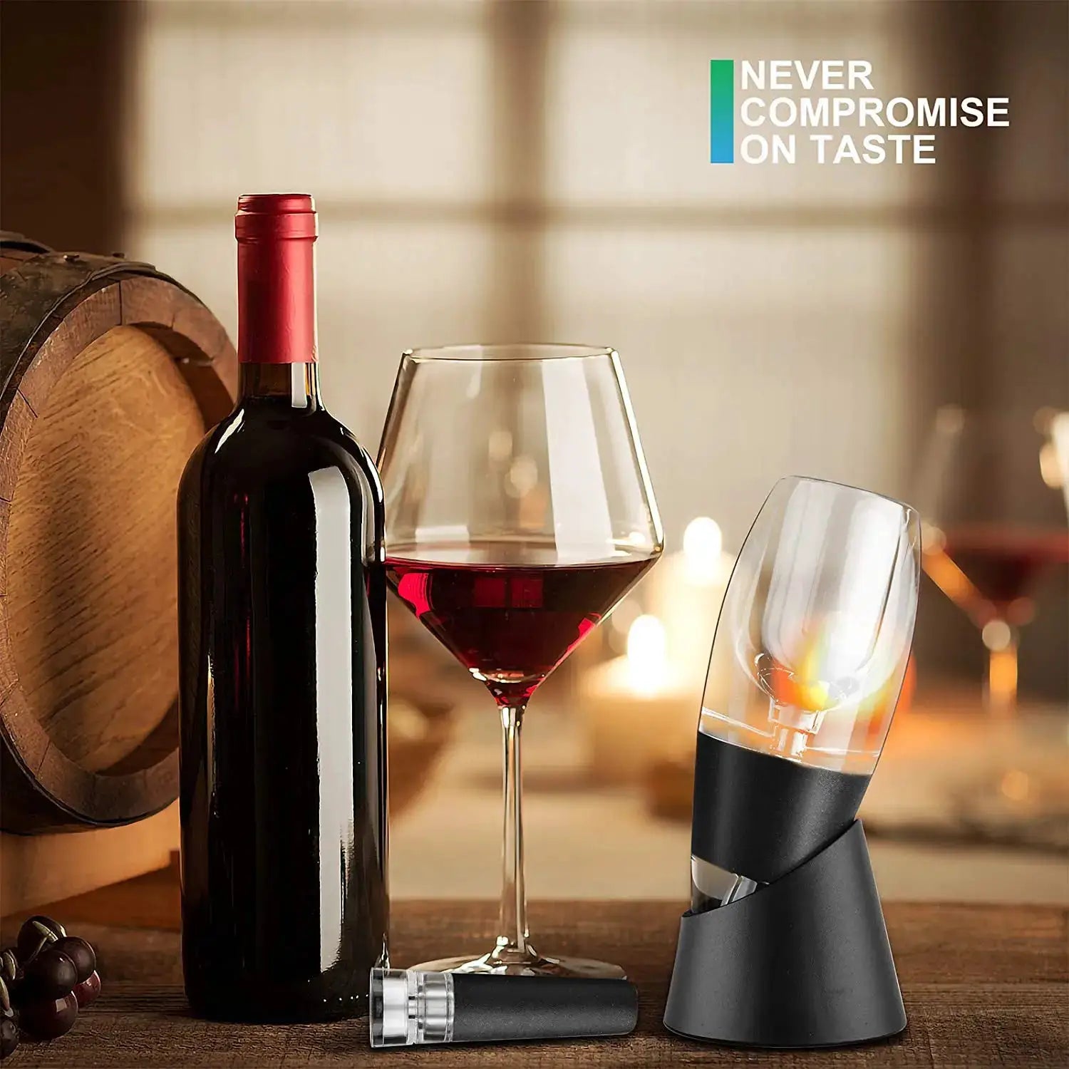 Wine Aerator Decanter Pourer with Vacuum Wine Stopper, Red Wine Air Aerator Set with Strainer, Base, Travel Bag from PriceLows™
