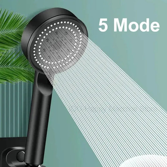 Shower Head | 5 Modes Adjustable | High Pressure Water Saving | Black from PriceLows™
