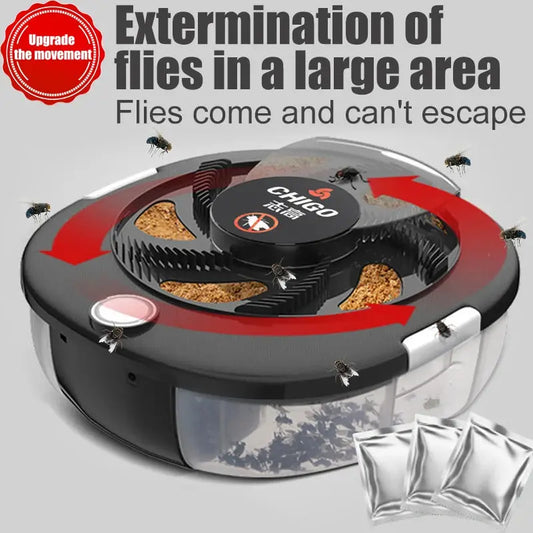 CHIGO Flycatcher Rechargeable/USB Electric Fly Trap Safety Indoor Flytrap Outdoor Insect Pest Catching Tool For Kitchen Garden from PriceLows™