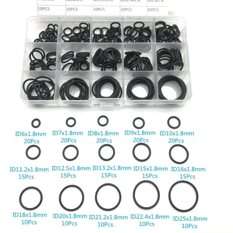 O Rings VMQ NBR 1.5/1.8/1.9/2.4/3.1mm Sealing Gaskets O-Ring Silicone Washer Rubber Oring Set Assortment Kit Set Box Ring from PriceLows™