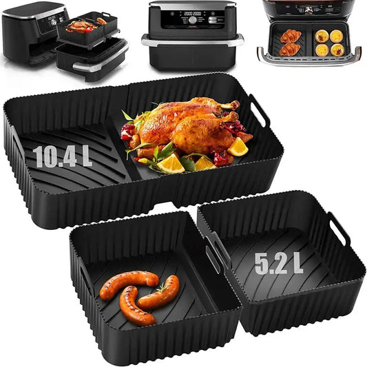 Silicone Air Fryer Liners | Ninja AF500EU Compatible | Non-Stick | 10.4L/5.2L