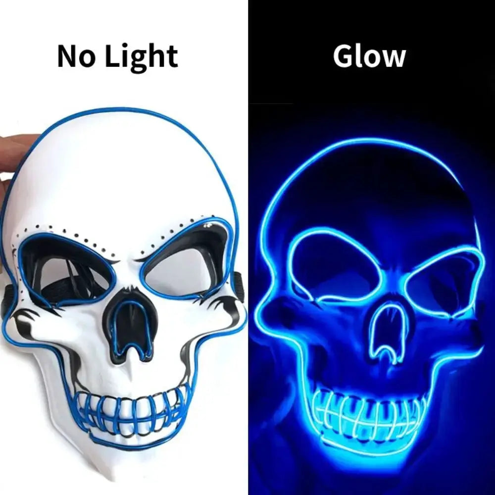 Full Face Skull Mask | Luminous Design | Adult Size for Halloween