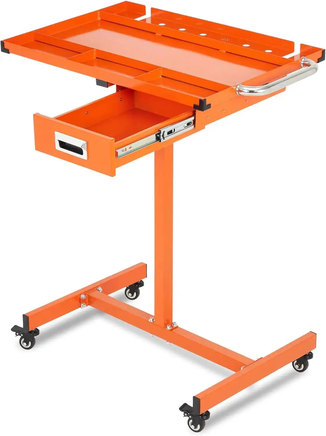 Mobile Work Table with Adjustable Height – 300Lbs Capacity Mechanic Rolling Tool Cart with Brakes for Garage Car Repair Shop from PriceLows™