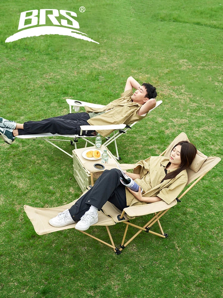 Reclining Camping Chair | 2-in-1 Design | Adjustable Backrest | Beach