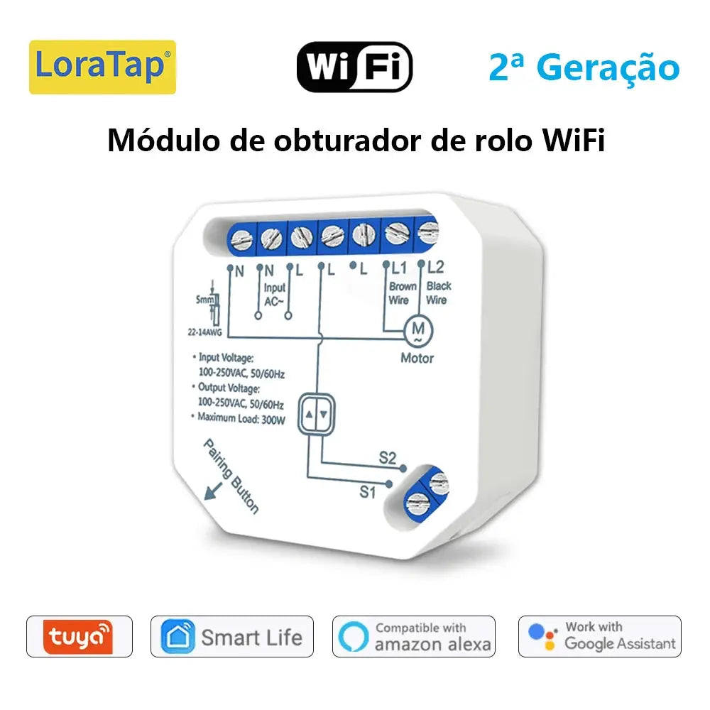 Tuya Smart Life WiFi Curtains Switch Connected Roller Shutters Control Blinds Motor Google Home Alexa Electric Window LoraTap from PriceLows™