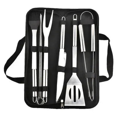 Barbecue Tool Set | Stainless Steel | 9-12 Piece Set | Cloth Bag Included