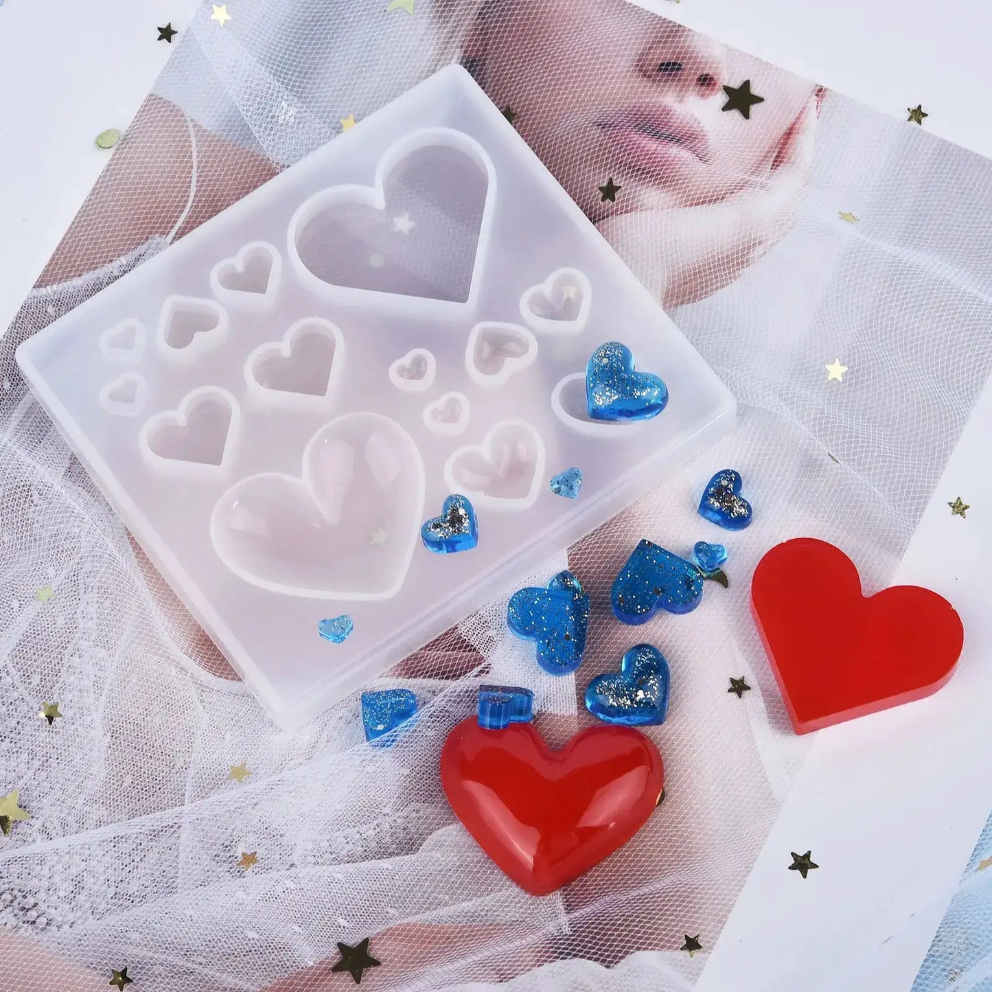 Crystal Epoxy Resin Molds | Heart Cat Claw Cabochon | Silicone Jewelry Pendant