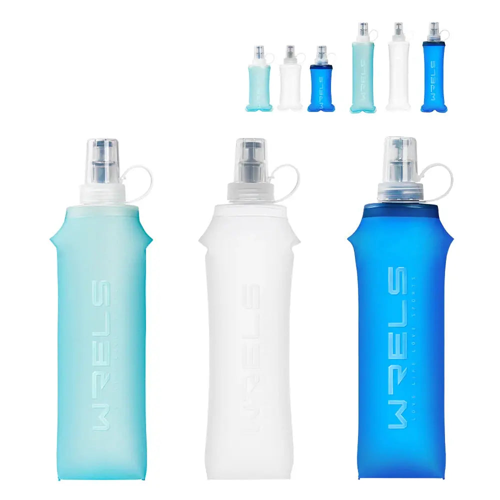WRELS Running Water Bottle Soft Flask Folding Collapsible Water Bottle TPU BPA-Free Camping Hiking Travel Folding Water Bottle from PriceLows™