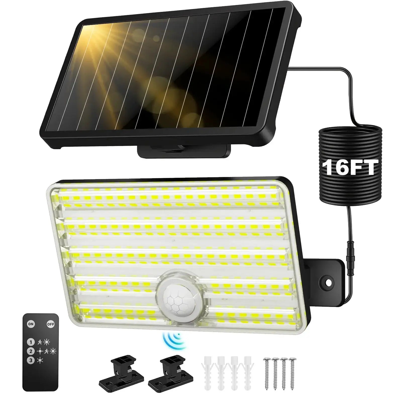SZRSTH IP65 Waterproof Solar Outdoor Light-LED Motion Sensor Light with Remote Control Waterproof Security Flood Light for Porch from PriceLows™