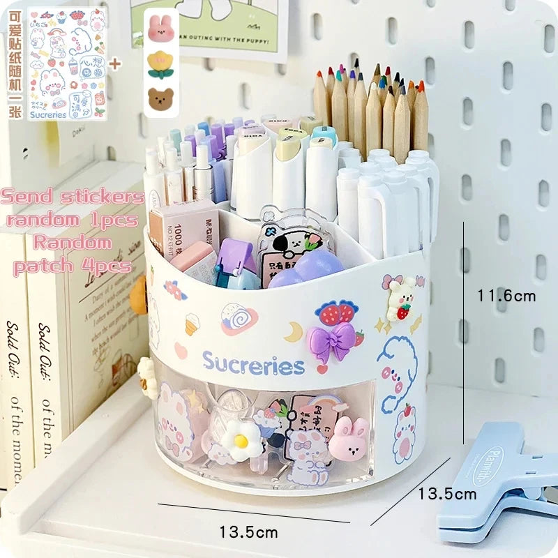 Pen Holder | Rotating Desk Organizer | Plastic | One Size