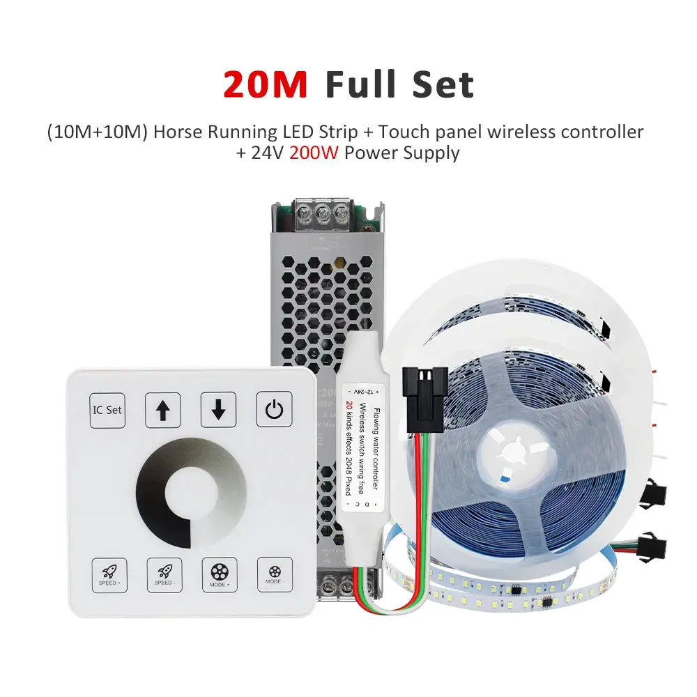 20M 15M 5M 10M Running Water Flowing LED Strip Light DC24 WS2811 SMD2835 Horse Race Pixel Addressable Flexible Linear Lamp Set from PriceLows™