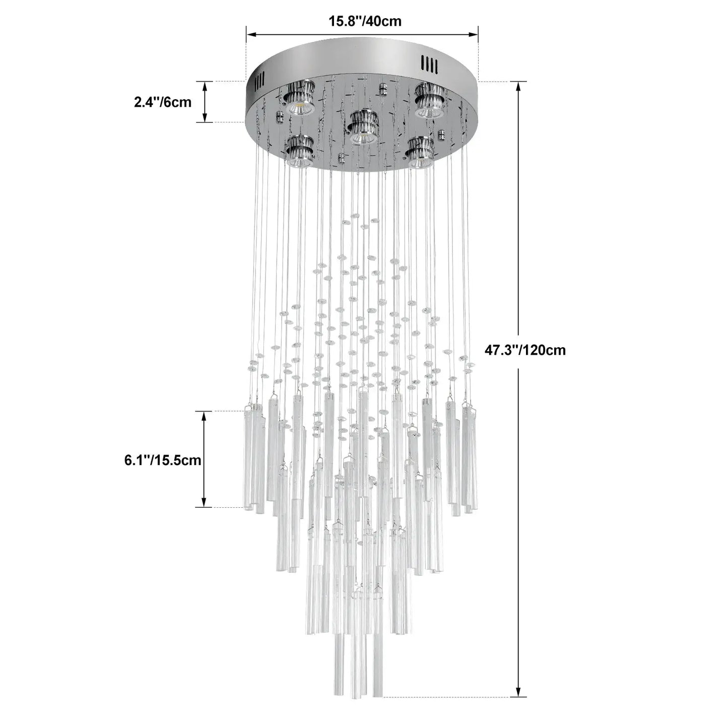 VETRULUS Crystal Ceiling Chandelier Luxury Home Decor Living Room Bedroom Pendant Lights Lustre Lighting Fixture Ceiling Lamps from PriceLows™
