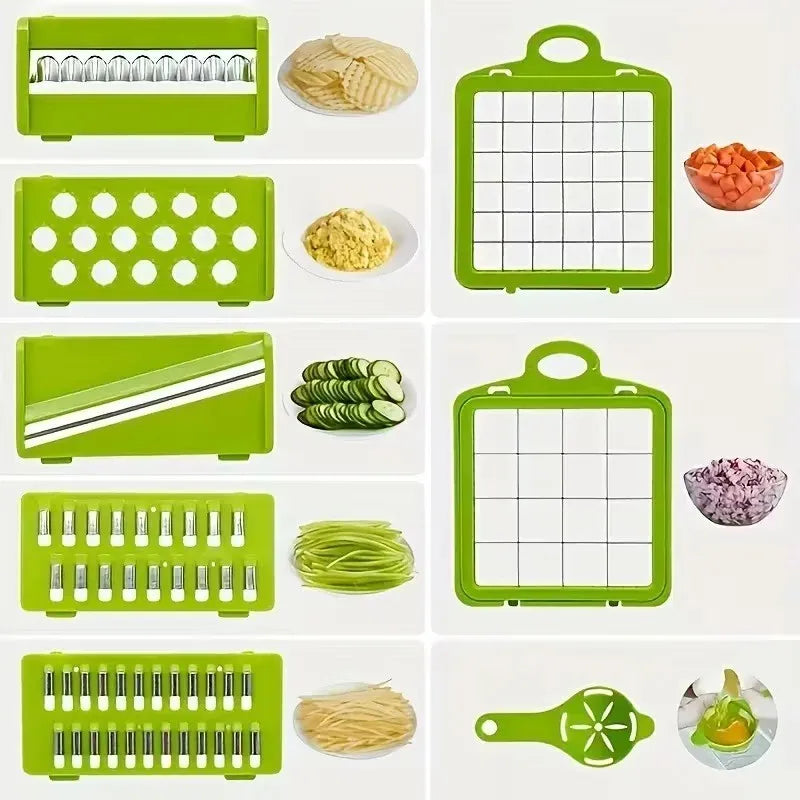 Vegetable Chopper | 14-in-1 | Stainless Steel Blades | One Size