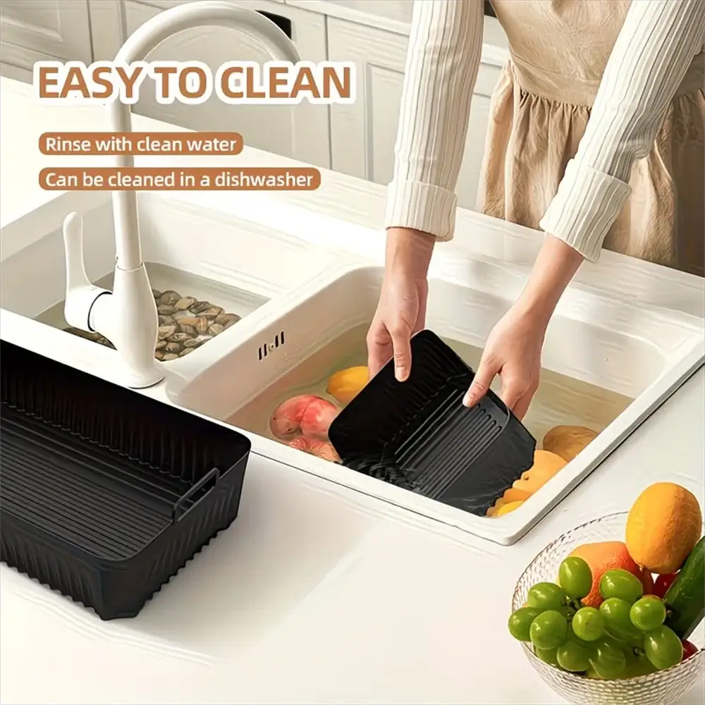 Silicone Air Fryer Basket Liner | Fits Ninja AF500 | Non Stick Reusable | 1 Pack