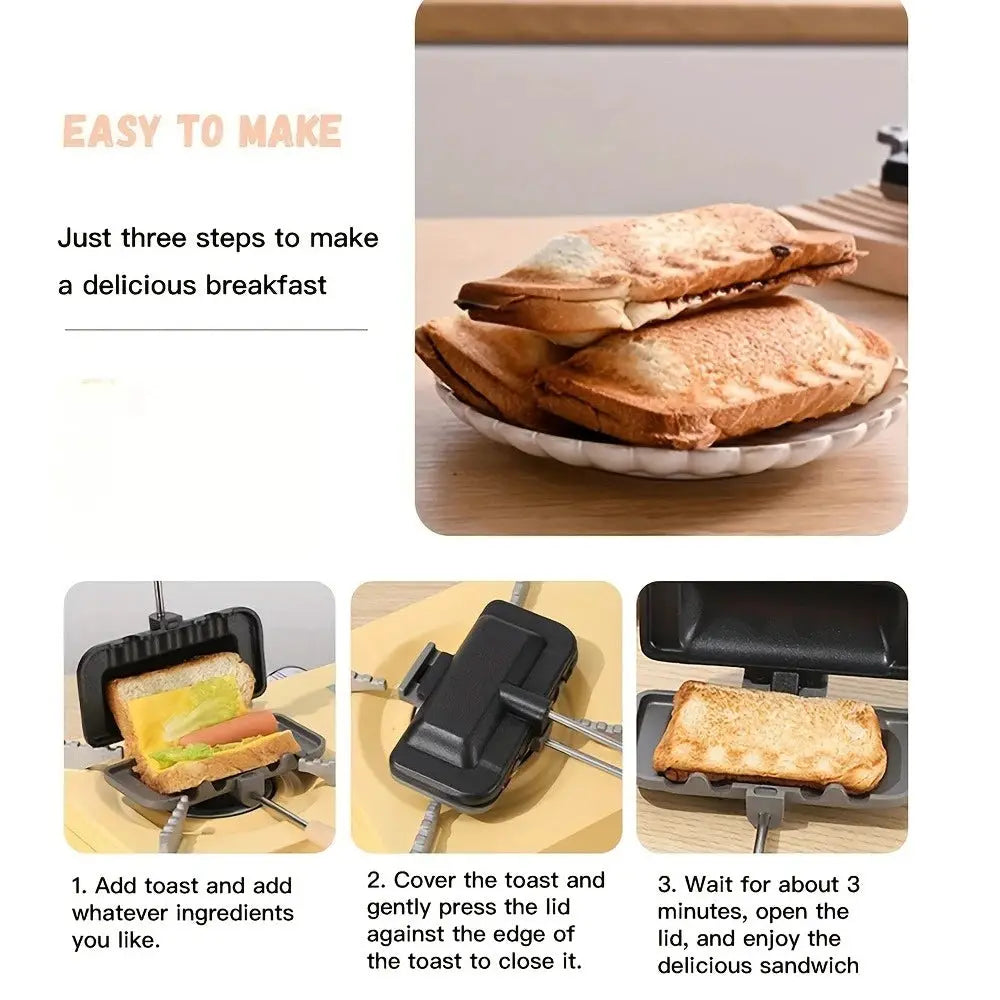 Sandwich Maker | Aluminum Alloy | Dual-Surface Non-Stick | 30x14x6.5 cm