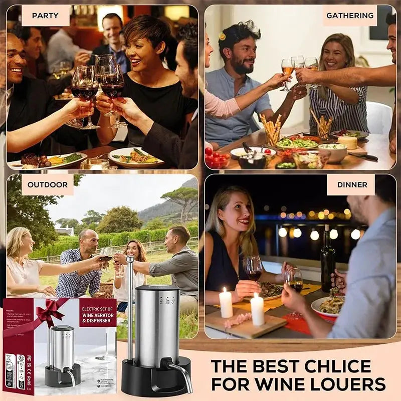 Electric Wine Aerator Smart Pour Control Wine Decanter & Dispenser USB Rechargeable Wine Pourer Wine Lover Gifts for Women & Men from PriceLows™