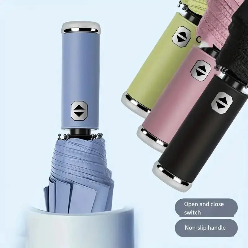 Automatic Folding Umbrella | LED Flashlight | Windproof | Three Fold