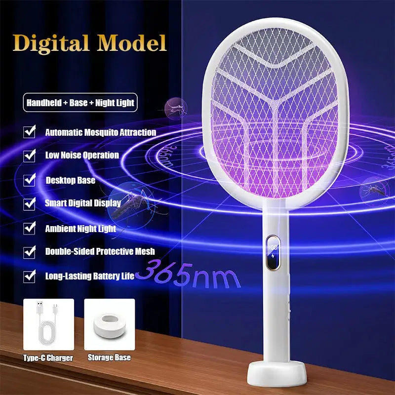 Upgraded 3000V Mosquito Swatter with TYPE-C Charging, 3 in 1 Electric Mosquito Swatter, Mosquito Killer Lamp from PriceLows™