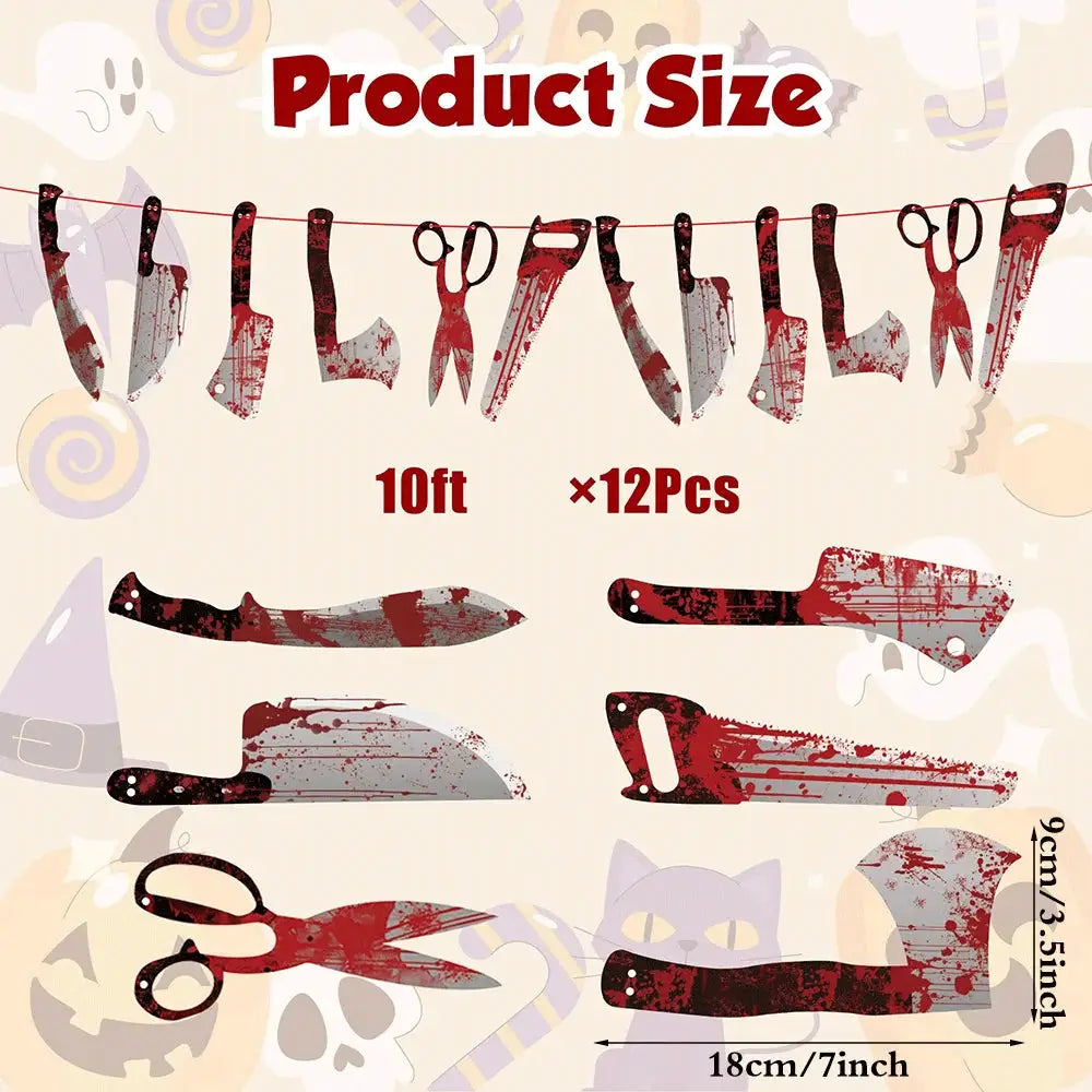 Halloween Bloody Banners | 2 Piece Set | Heavy Paperboard | Party Decor