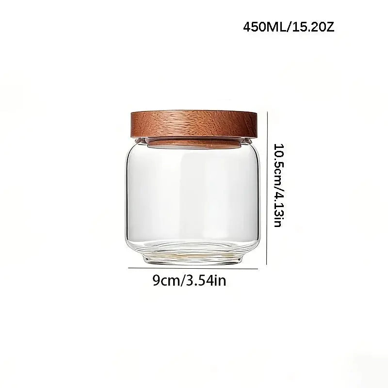 4/6/8 Pack Glass Containers Canister Set,15.2 oz Food Storage Spice Jars with Airtight Lids,Clear Kitchen Containers for Coffee from PriceLows™