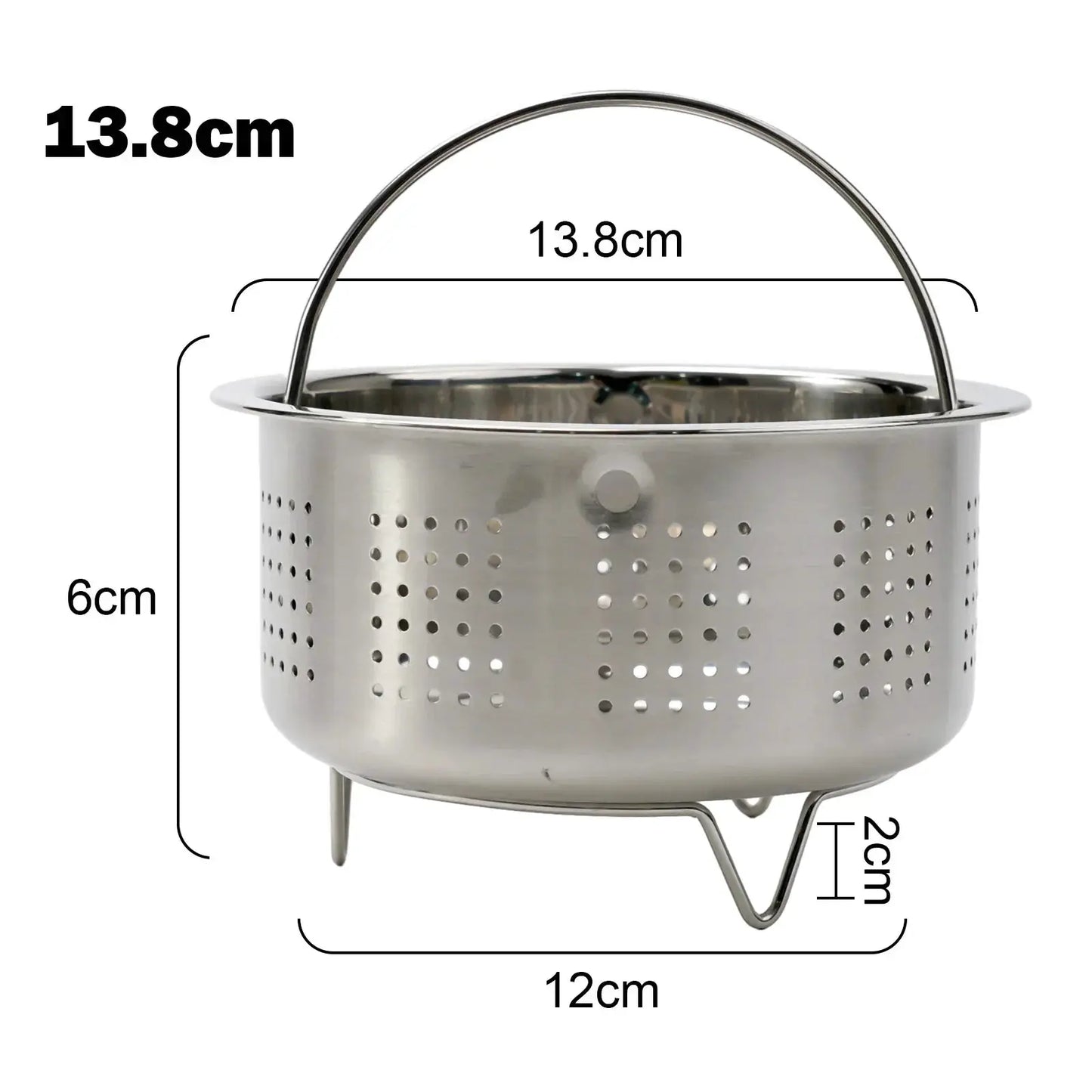 Stainless Steamer Basket | Silicone Handle | Instant Pot Accessory | One Size
