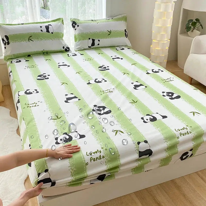 1pc Waterproof Fitted Bed Sheets Cartoon Style Single Bed Cover for Kids Queen/King sabanas cama matrimonial(without pillowcase) from PriceLows™