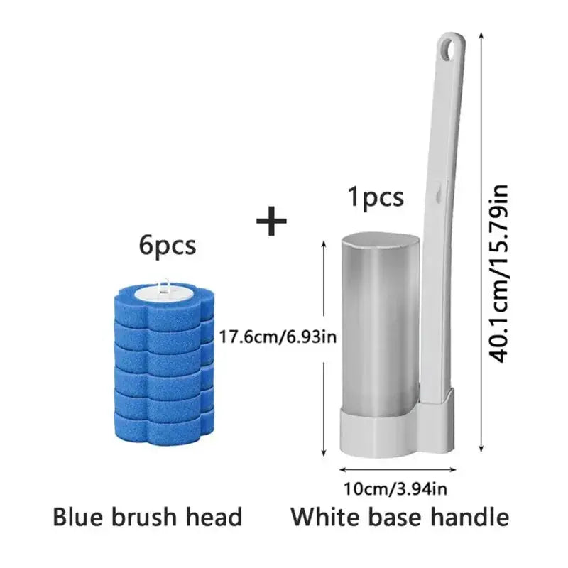 Disposable Toilet Brush Set | Long Handle | Sterile Refill Heads
