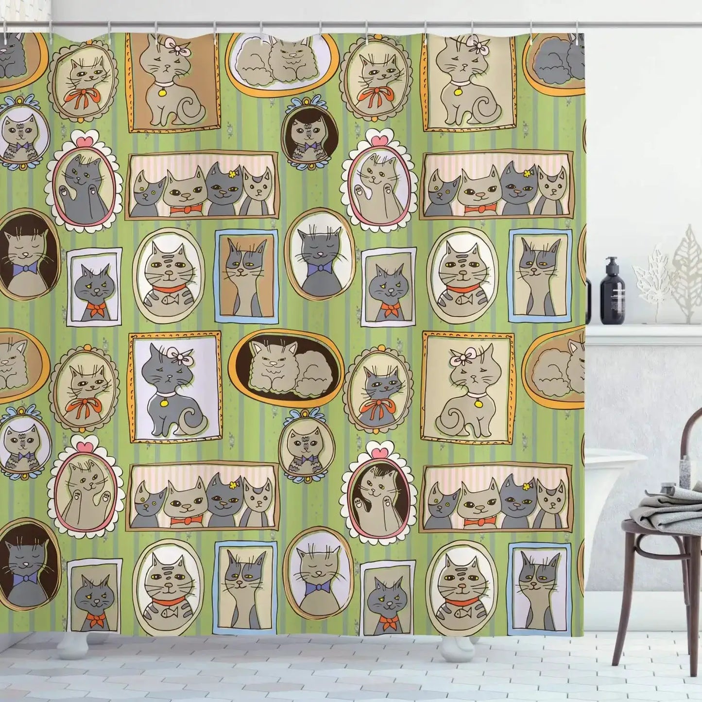 Raining Cats and Dogs Shower Curtain Funny Cartoon Cute Animal Hilarious Pets Playing Water Polyester Waterproof Bathroom Panels from PriceLows™