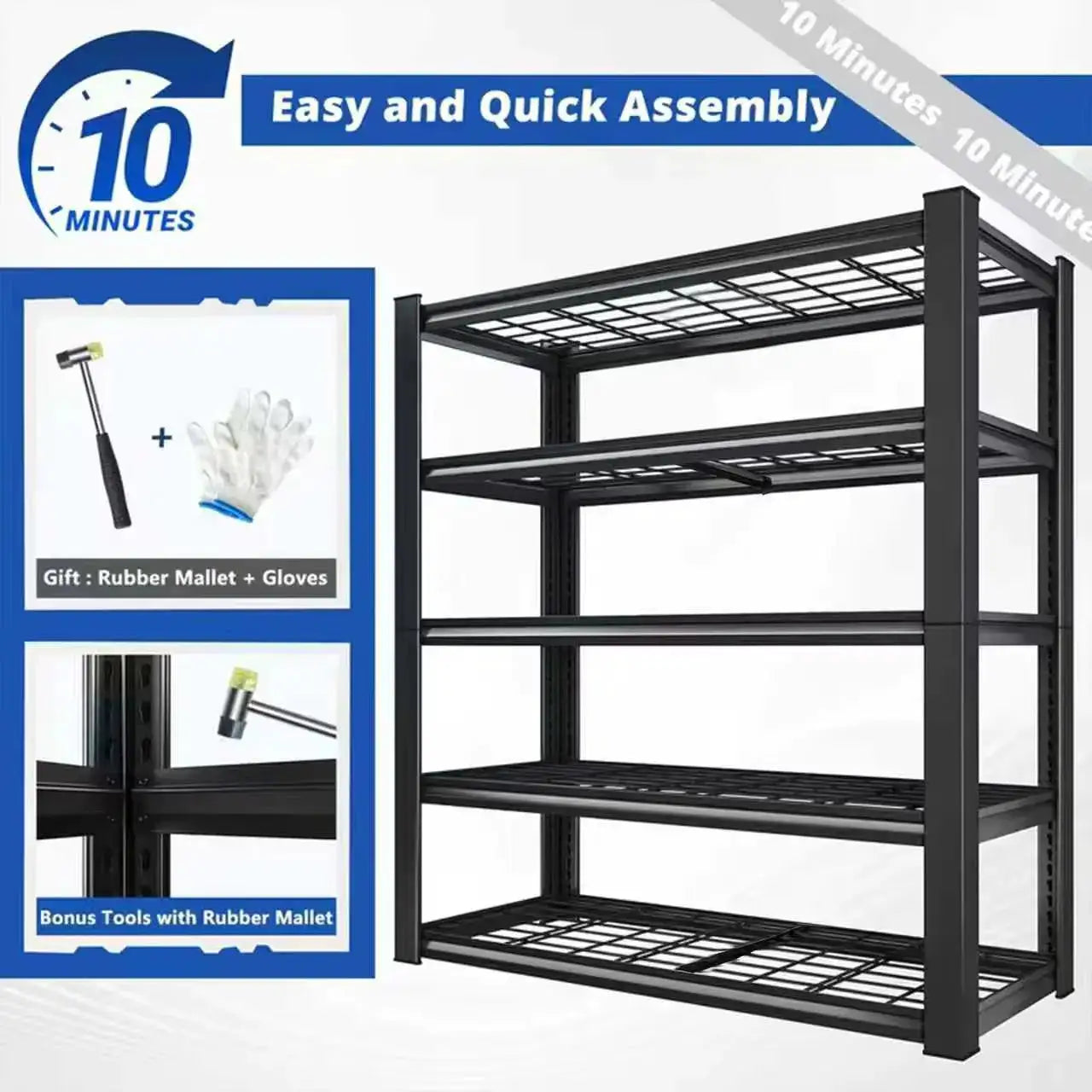 Nnovaroom 72" Adjustable Metal Double Layer Column Shelving, Commercial Grade Utility Rack for Warehouse, Basement, Kitchen from PriceLows™