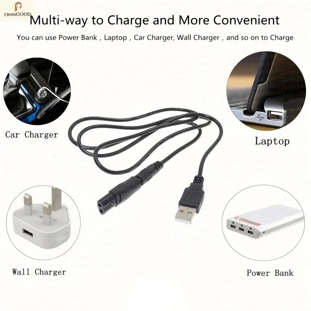 1PCS 5V USB Charger Power Cord 8PCS Replacement Adapter for Electric Hair Clipper Beard Trimmer Shaver Universal Charging Cable from PriceLows™