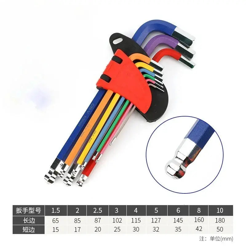 Allen Key Set L Wrench Kit For Allen Screw 9PCS Long Arm Hex Key Set 1.5mm To 10mm Hexagon Spanner Hand Tools For Bicycle Repair from PriceLows™