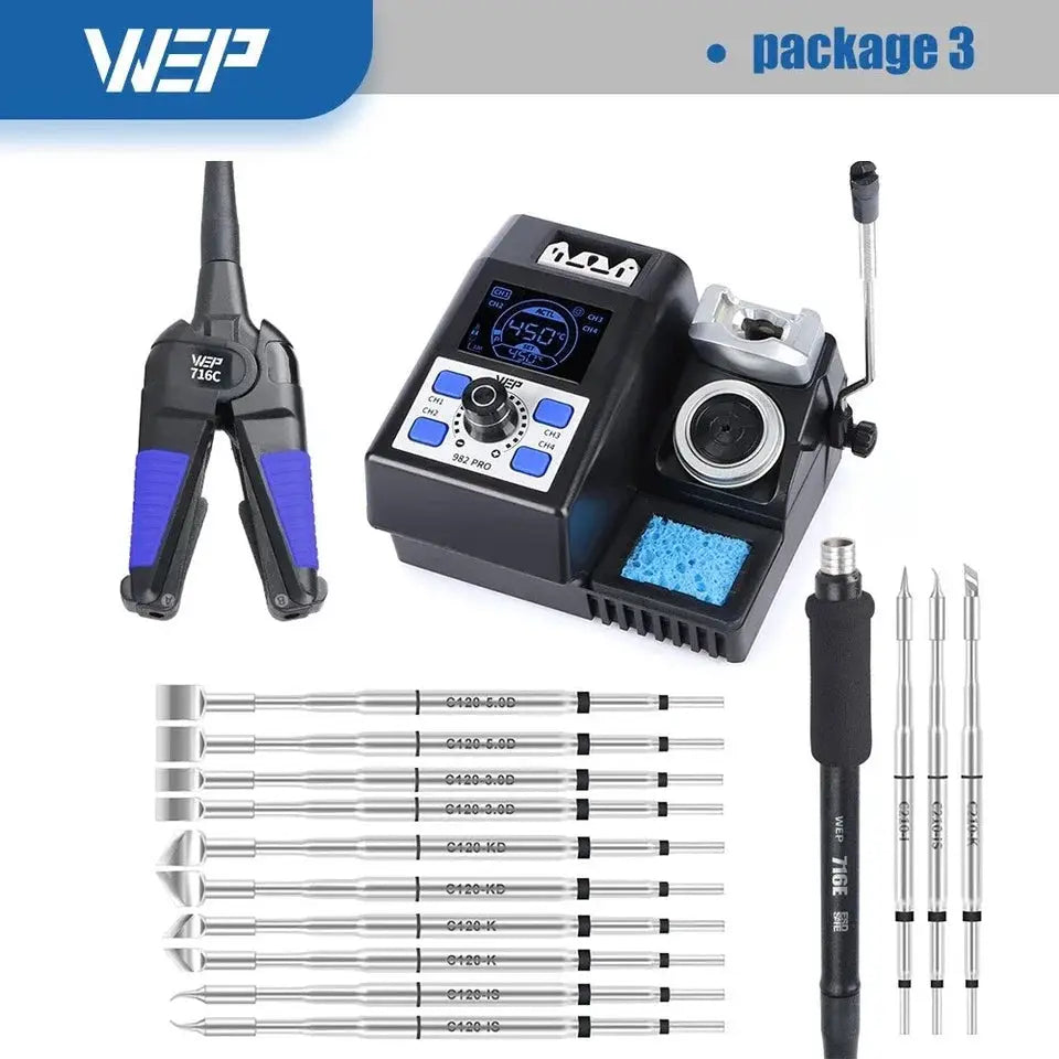 WEP Hot Tweezers Soldering Iron Station 982 PRO Precision Desoldering Station For Micro-components Repair DIY SMD Welding 982DSE from PriceLows™