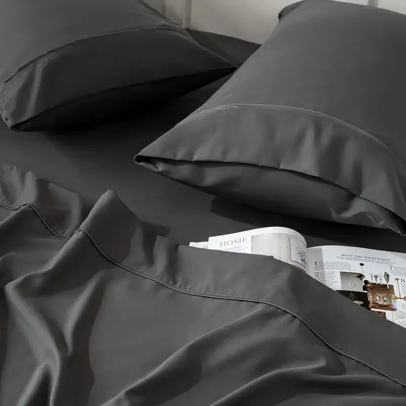 4pcs/6pcs Bamboo Cooling Queen Size Sheet Set - Children Bedding, Breathable And Comfortable - Fit for Hot Sleepers from PriceLows™