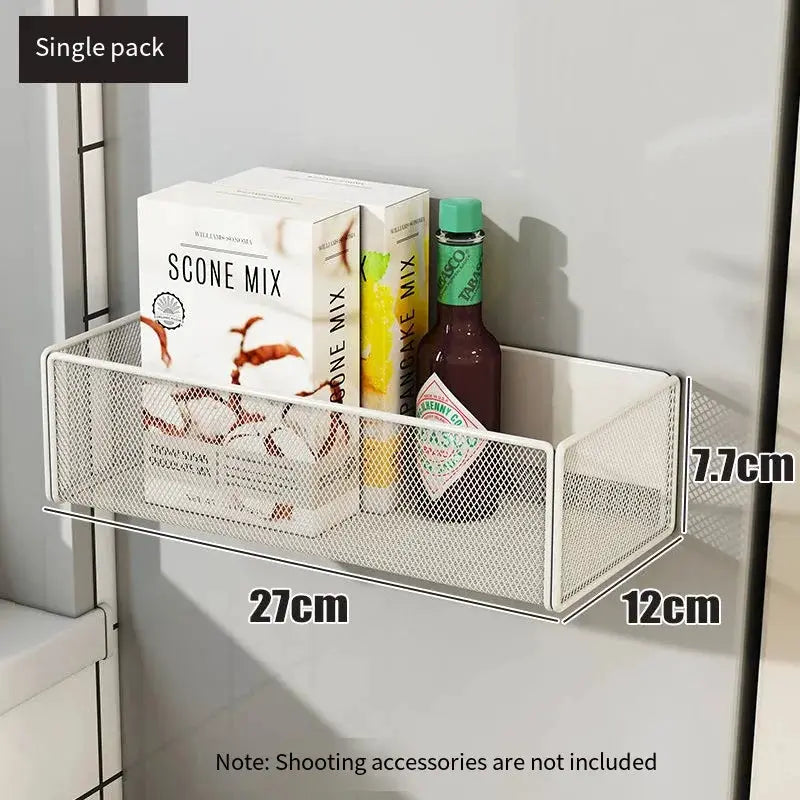 Household Wall Hanging Basket Kitchen Magnetic Attraction Storage Rack Refrigerator Magnetic Shelf Living Room Summary Holder from PriceLows™