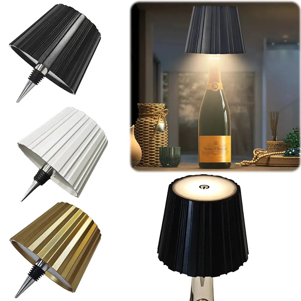 Metal Dimmable Bottle Lamp Rechargeable 2000mAh LED Wine Bottle Lamp 3 Colors Dimmable Touch Control for Family Restaurant & Bar from PriceLows™