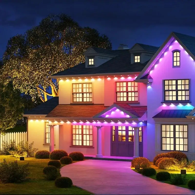 MIMIRGB 300FT 180LED Permanent Outdoor Light Smart RGBIC Side House Light 72 Scene Modes Outdoor Lighting for Party Garden Patio from PriceLows™