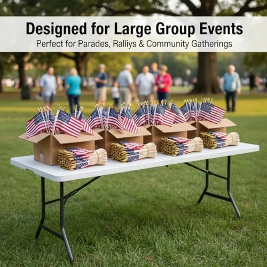 Handheld Flags | Mini US Flags On Stick | Bulk Pack | Small