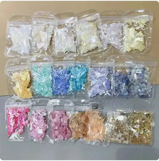 10G/Pack Holographic Natural Abalone Shell Decoration Multi-Colors Nail 3D Stickers Irregular DIY Sequins Flakes New Colors from PriceLows™