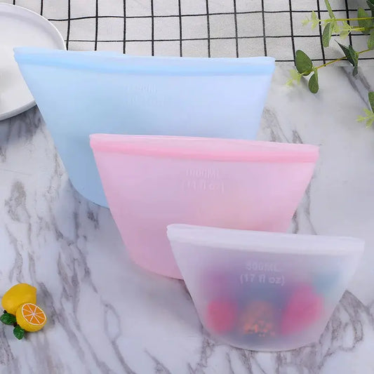 Reusable Silicone Food Storage Bags | Food Grade | Fridge Friendly | 1 Pack