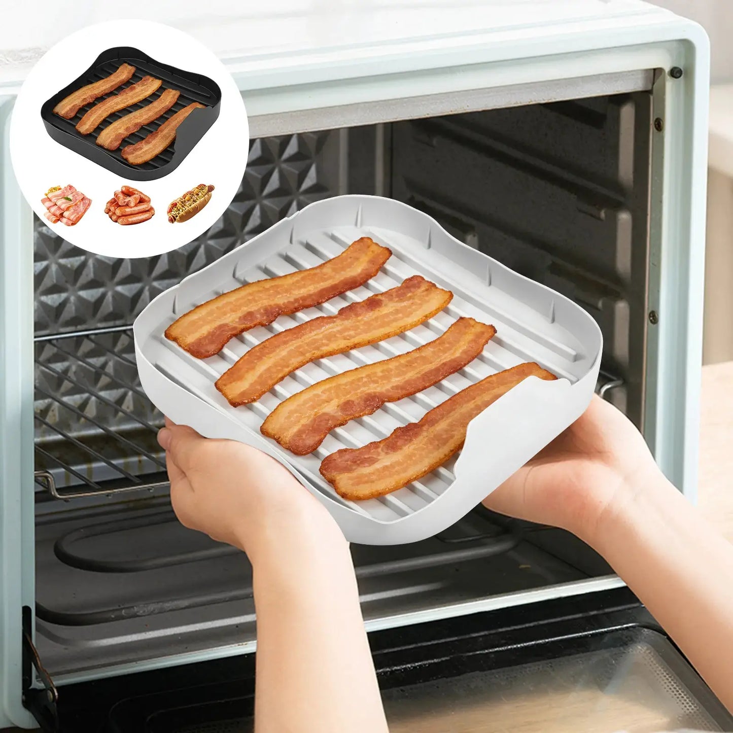 Microwave Bacon Tray | Silicone | 9.84 Inch | Microwave Safe