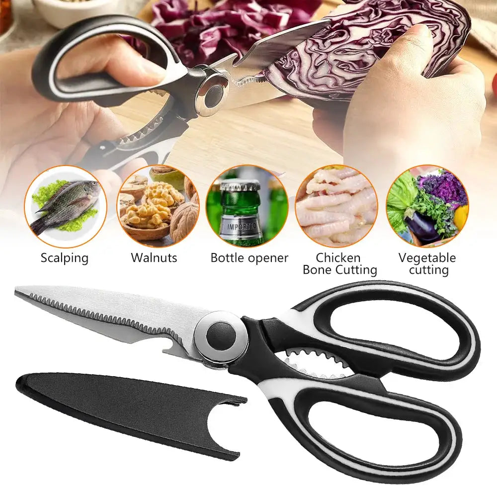 Multifunctional Scissors Kitchen Stainless Steel Scissors Chicken Bone Meat Fish Killing Dedicated Household Gadgets Scissors from PriceLows™