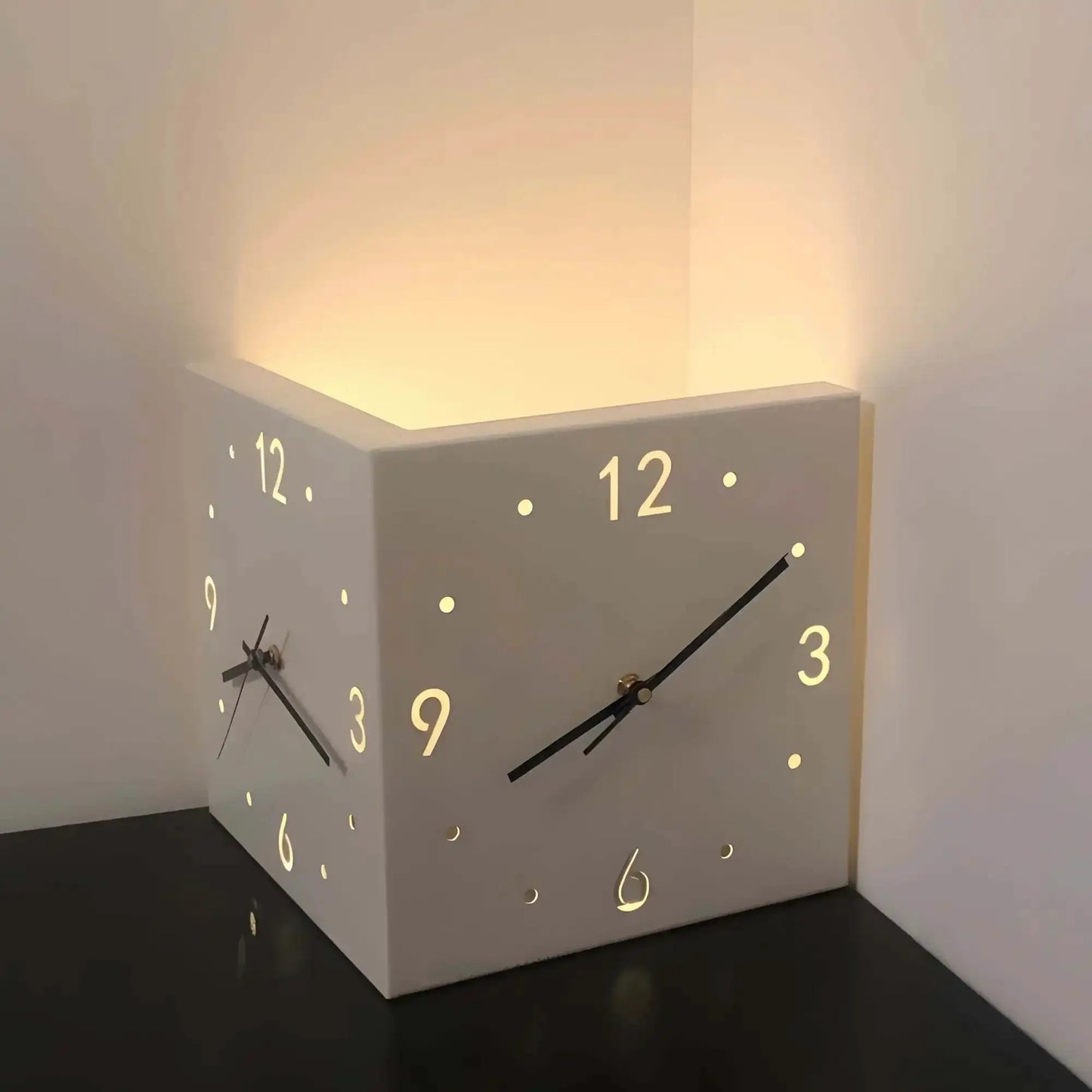 Corner Modern Wall Clock, Stylish Double-sided Luminous Wall Clock, Sensor Luminous Corner Wall Clock, Mute Wall Clock from PriceLows™