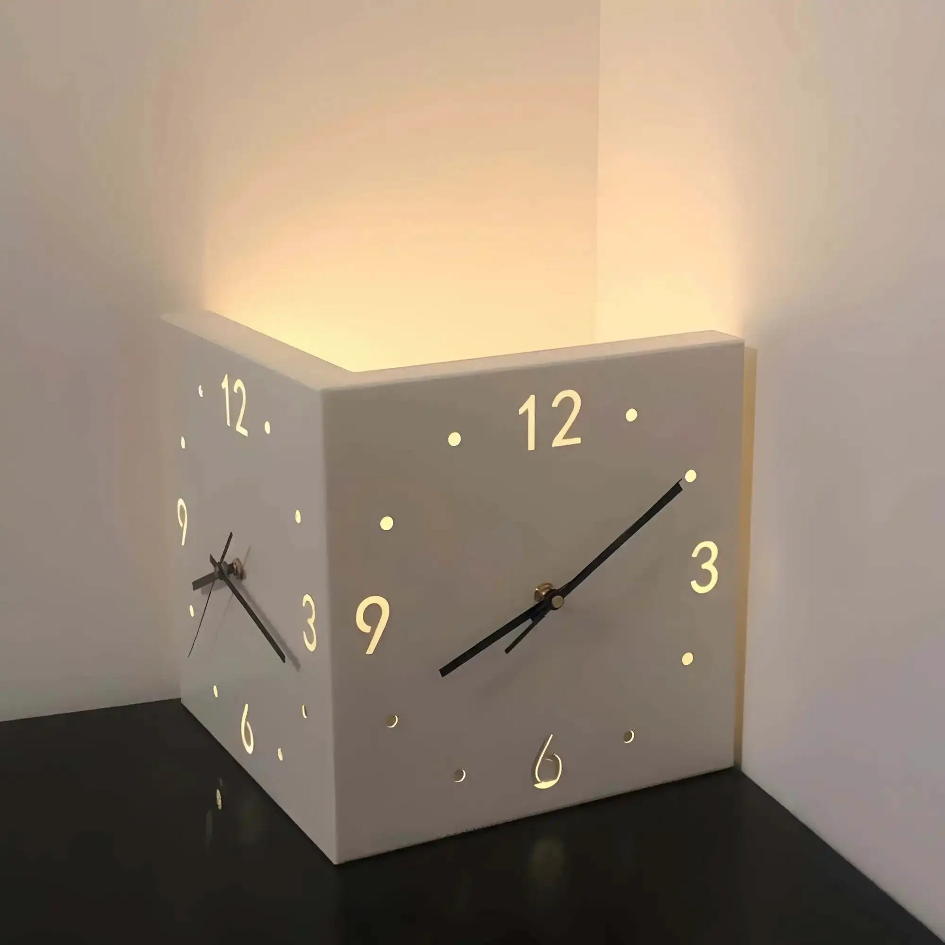 Corner Modern Wall Clock, Stylish Double-sided Luminous Wall Clock, Sensor Luminous Corner Wall Clock, Mute Wall Clock from PriceLows™