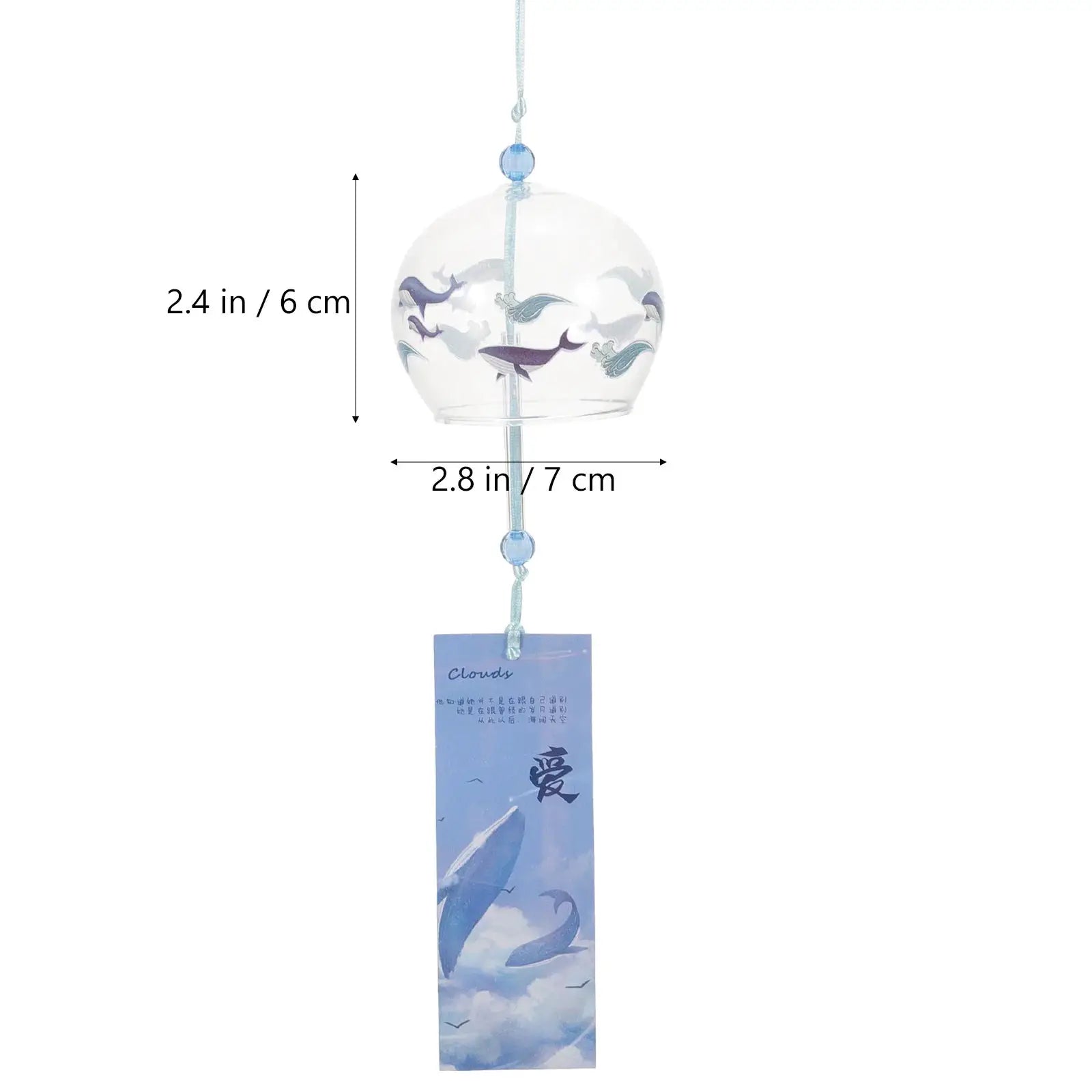 Blue Japanese Glass Wind Chime Premium Glass Wind Chimes Decorative Bell Hanging nament Garden Adornment Home Decor from PriceLows™