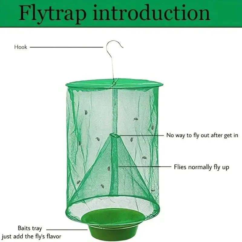 1pc Versatile Fly Trap Cage Outdoor Insect Catcher Killer Pest Control Reusable Hanging Flytrap Cage Net Traps from PriceLows™