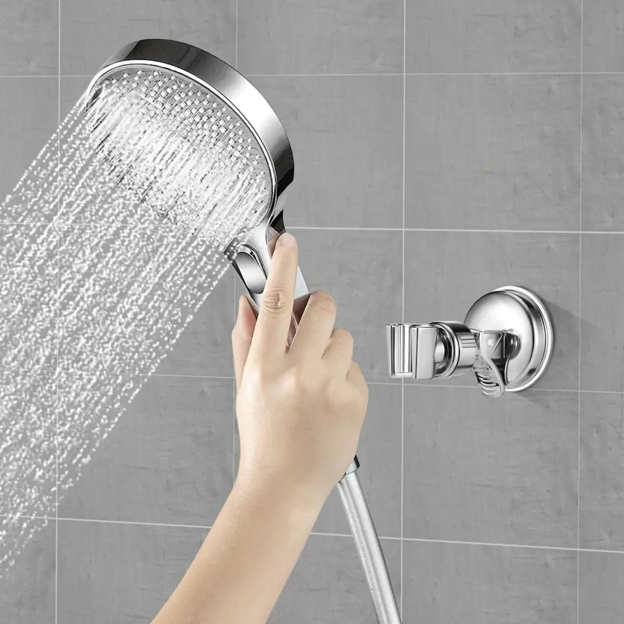 Shower Head Holder | Vacuum Suction Cup | Adjustable Rotating Mount | 1-4 Pack