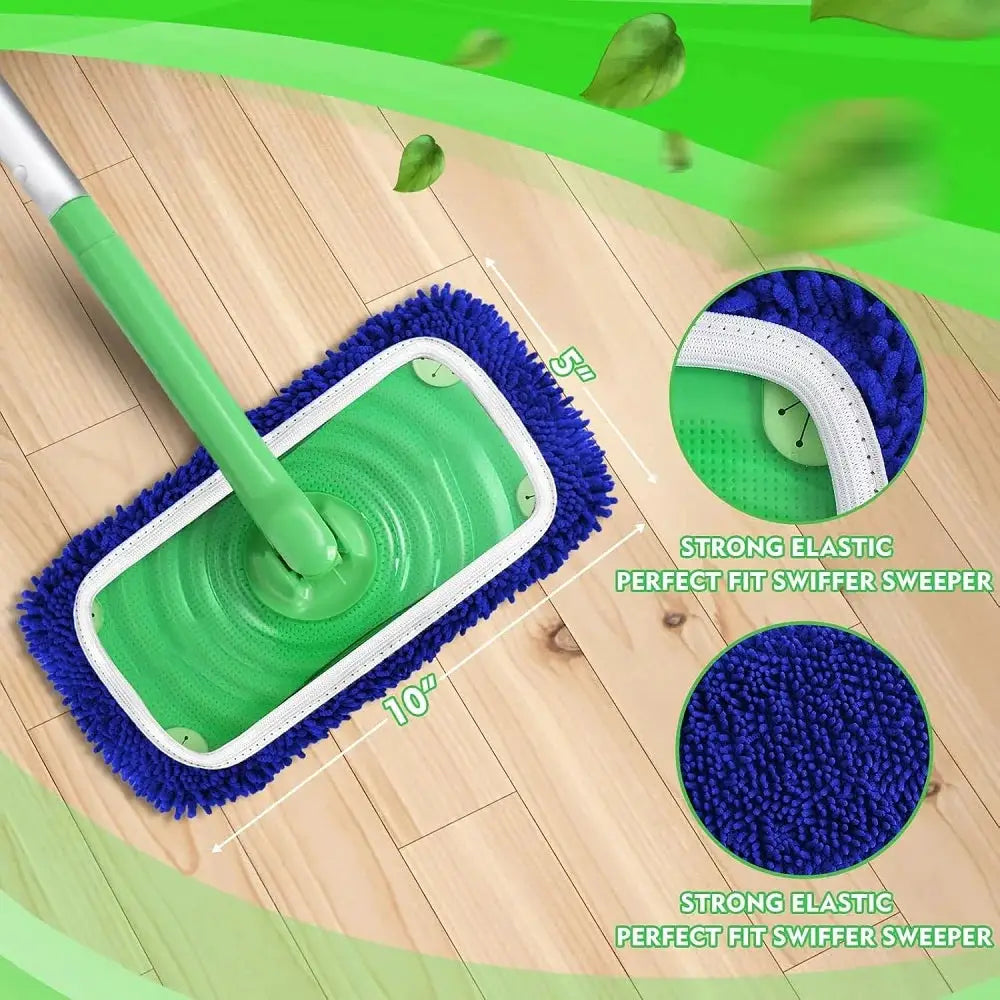 3pcs Reusable Microfiber Mop Pads for Swiffer Sweeper Mop Dry & Wet Mopping Cloths Washable Wet Pads Refill for Mopping Floors from PriceLows™