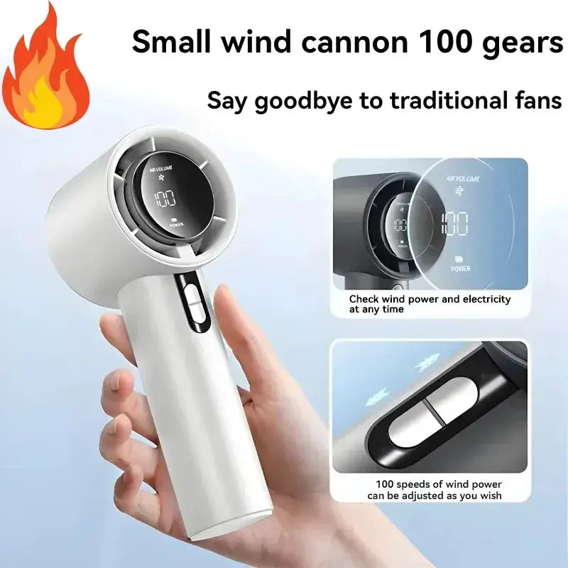 Lenovo Handheld Fan | 100 Speed USB Rechargeable | Wall Mounted