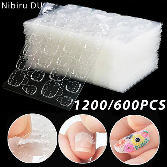 1200/600PCS Double Sided Waterproof Breathable Fake Nail Art Glue Stickers Jelly Adhesive Tabs Manicure False Tips Accessory from PriceLows™