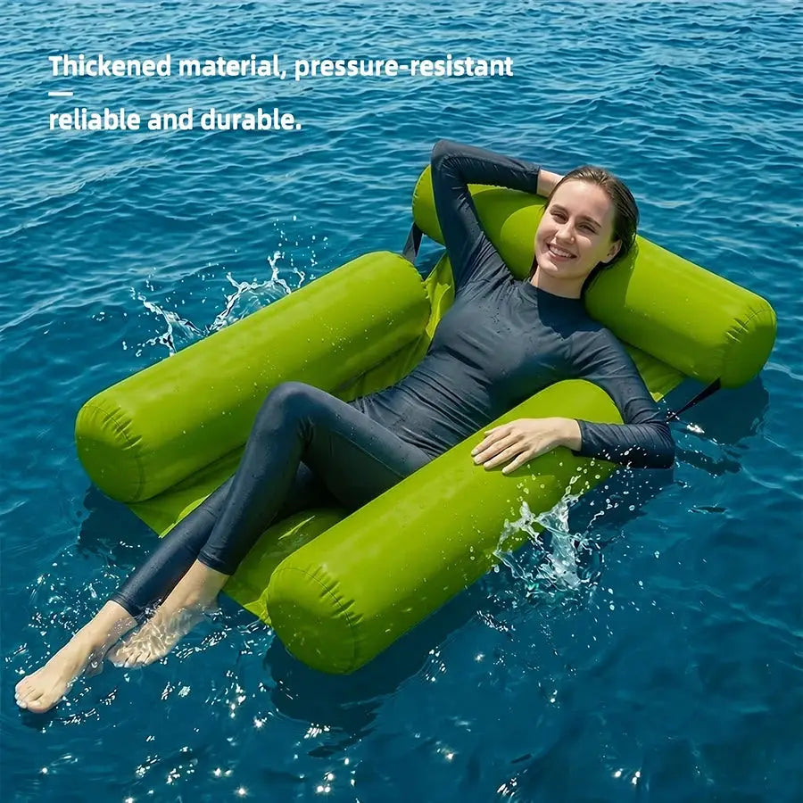 Inflatable Floating Lounger | 100x120 cm | Foldable Portable | Pool Beach
